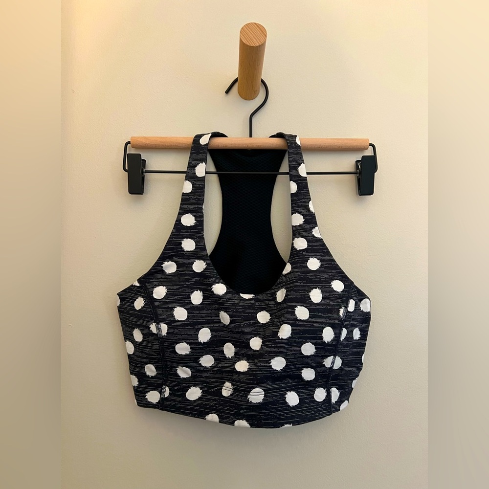Outdoor Voices Small Black and White Printed Sports Bra Top